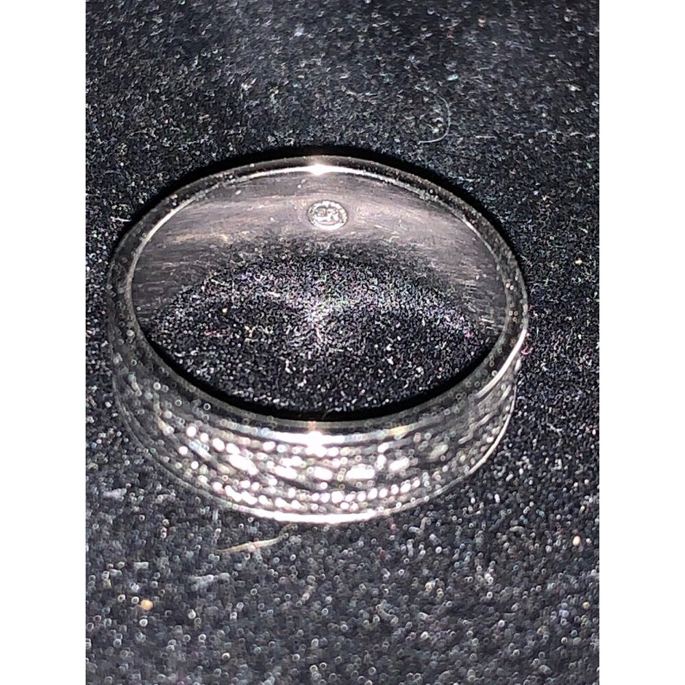 Ornate Silver Tone Band Ring With Braided & Rope Design Signed GR Size 5 (R97) - Picture 5 of 5